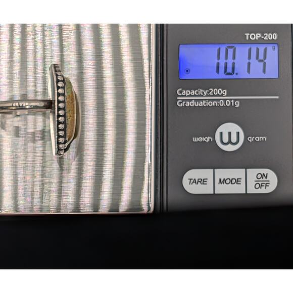 Vintage Sterling Silver Variscite Statement Ring Size 6.5 Tested Green Stone - Picture 5 of 7